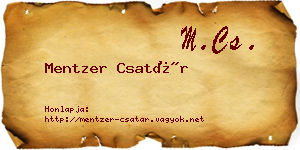 Mentzer Csatár névjegykártya